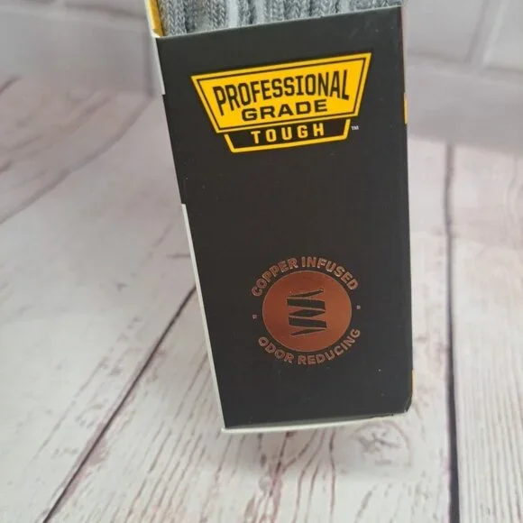 2 Pair Copper Fit Crew Length Work Socks Size L/XL (M 9-12 W 10-13) Grey Socks - Picture 7 of 8